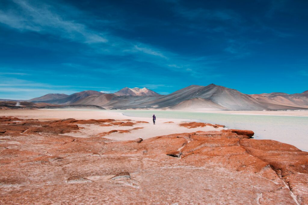 Person walking in the desert