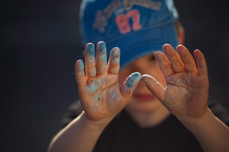 Kid showing his hands