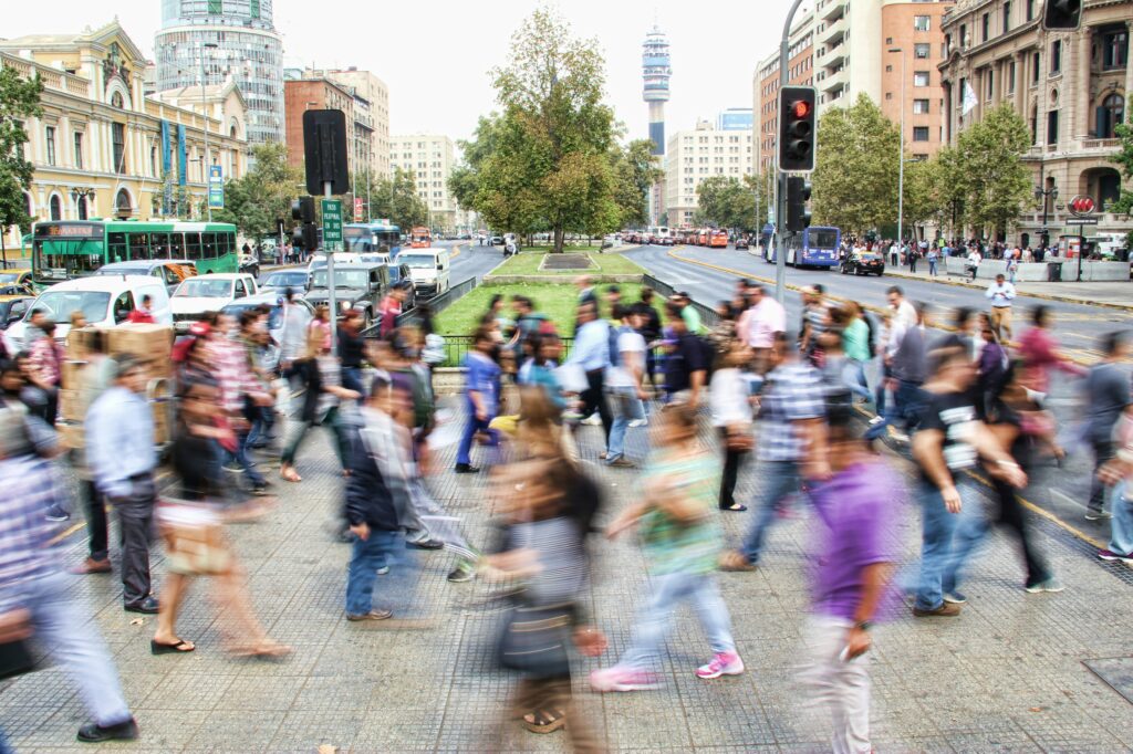 People walking in Santiago